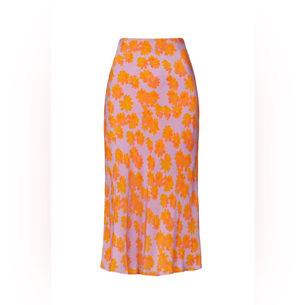Veda Zombie Bias Crepe Midi Skirt